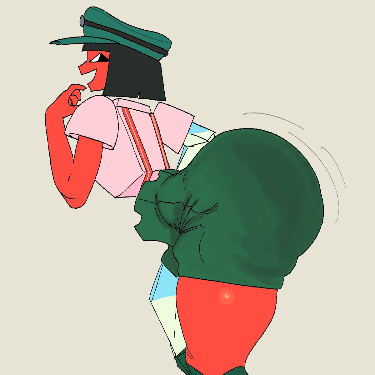 ass, ass focus, ass shake, big ass, big thighs, dumbwitchyy, ena (dream bbq), ena (series), suggestive
