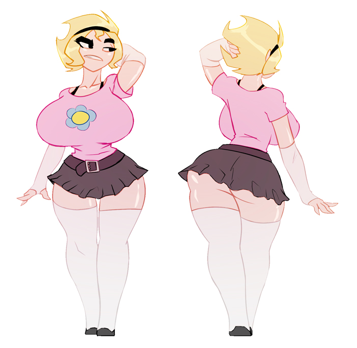 1girls big_breasts bigdad character_sheet female female_only flats mandy mandy_(billy_and_mandy) model_sheet shoes skirt solo solo_female the_grim_adventures_of_billy_and_mandy white_background