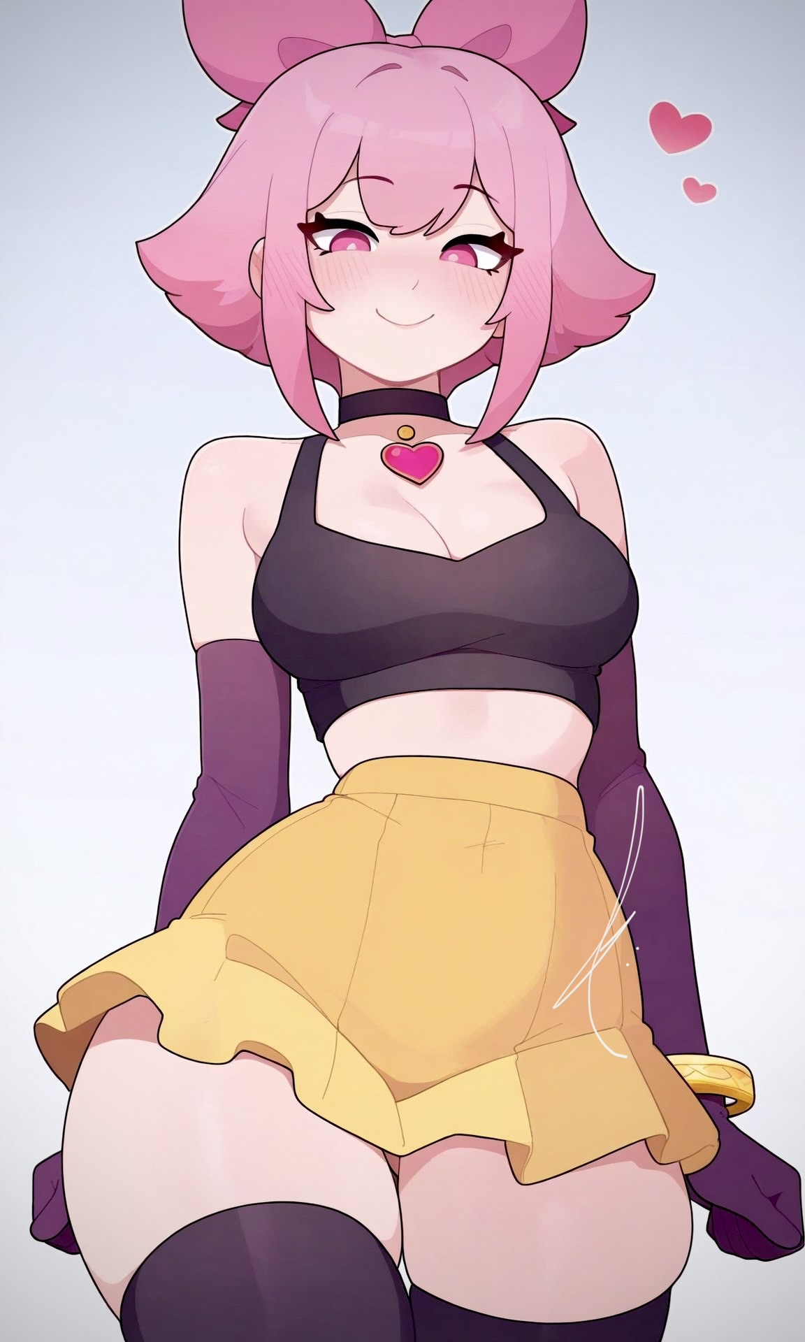 ai generated, big thighs, brawl stars, breasts, female, medium breasts, melodie (brawl stars), smile