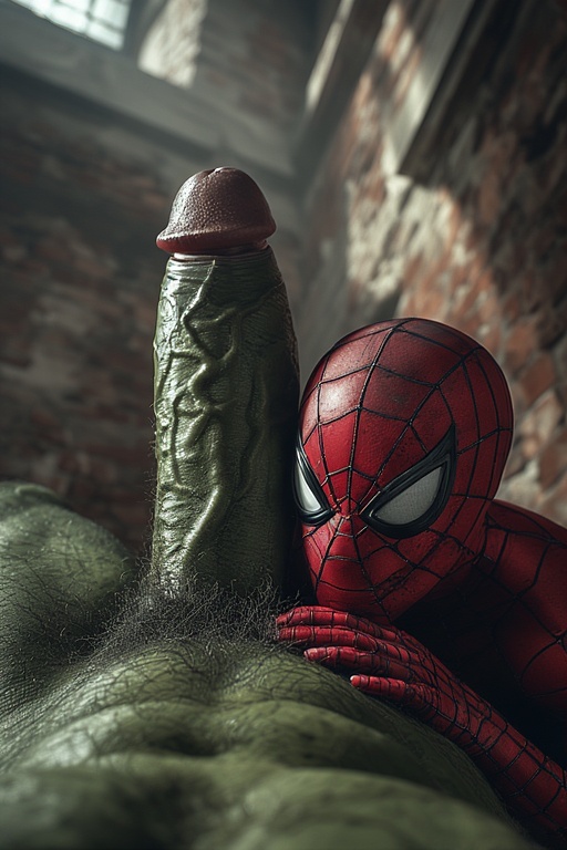 1boy, 2boys, ai generated, balls, bisexual, blowjob, body hair, bruce banner, cock, cock worship, dick, gay, hulk, hulk (marvel rivals), hulk (series), legs, male, male/male, marvel, marvel cinematic universe, marvel comics, marvel rivals, penis, peter parker, spider-man, spider-man (marvel rivals), spider-man (series), spiderman, yaoi