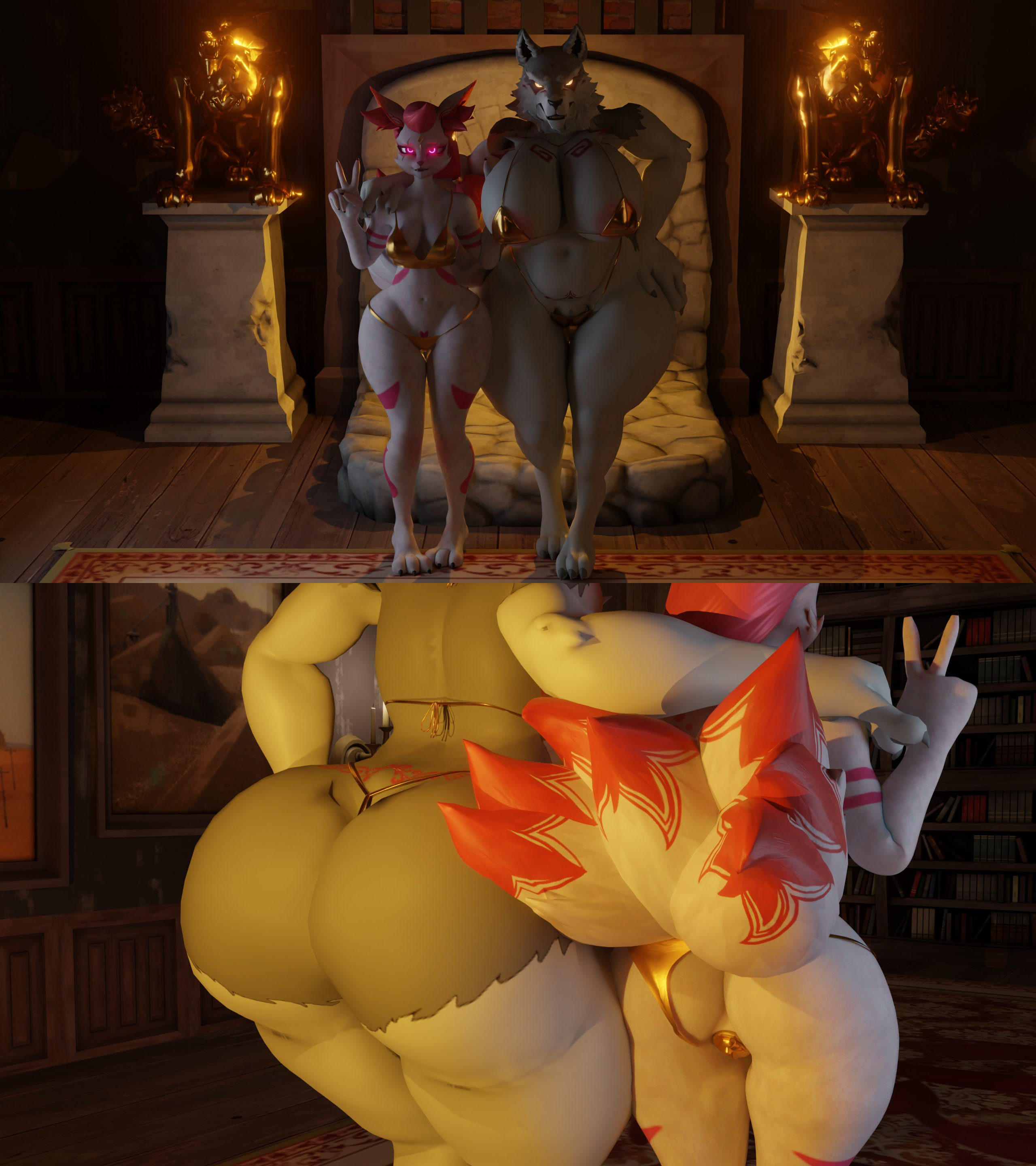 3d, anal plug, anthro, ass, big ass, big breasts, bikini, breasts, bubble ass, bubble butt, buttplug, canid, canine, canis, cleavage, female, fletcher kane, fortnite, furry, huge ass, huge breasts, kimiko (fortnite), notsafeforgek, rule 63, thick thighs, thong, thong aside, wide hips, wolf