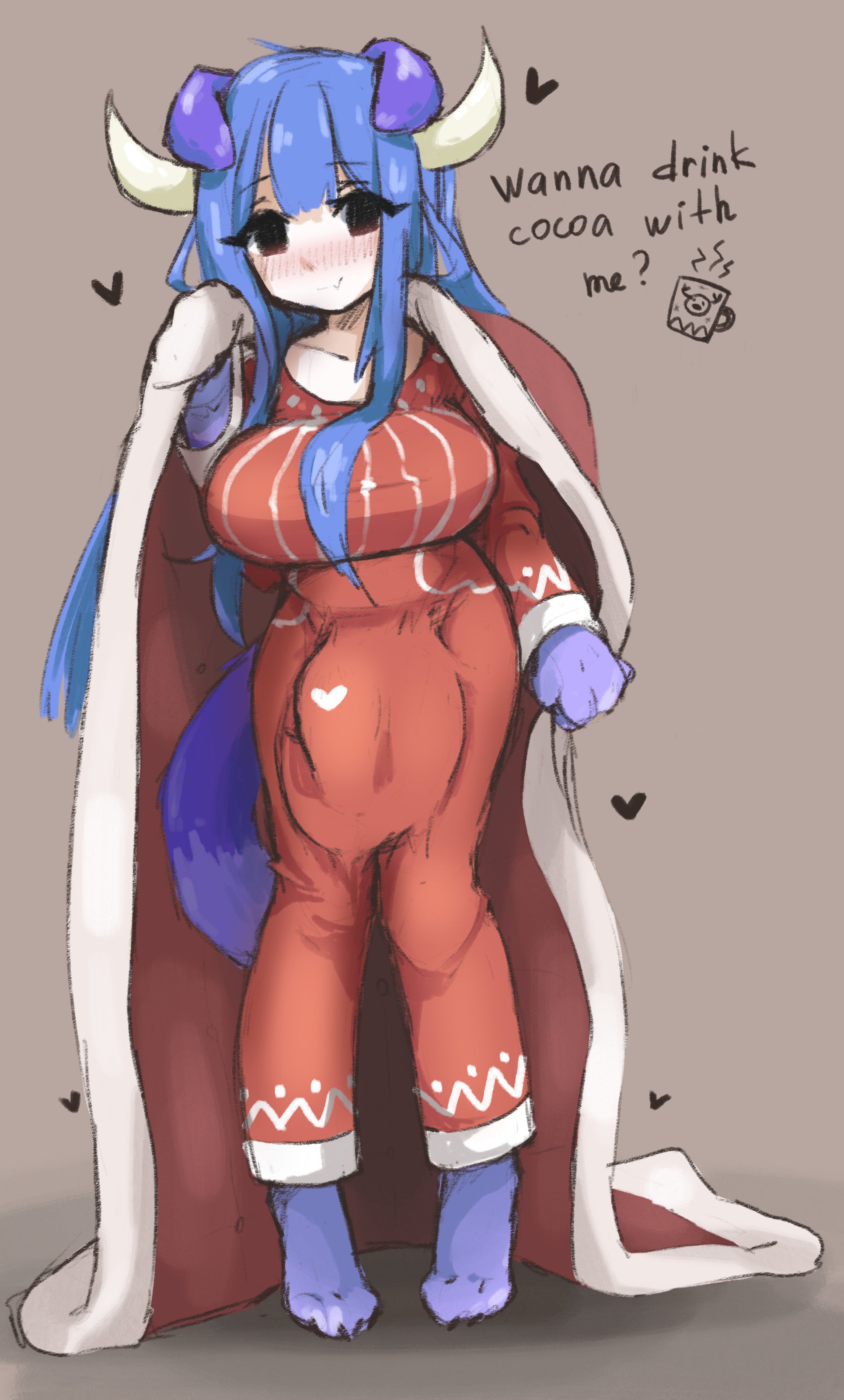 1futa, balls, breasts, bulge, cleavage, dickgirl, embarrassed, futa only, futanari, huge balls, huge breasts, huge cock, huge testicles, hyper, hyper balls, intersex, looking at viewer, meyla bayarmoo, penis, poduu, solo, solo futa, testicles