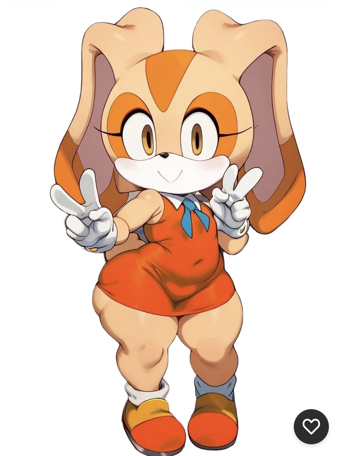 ai generated, bottom heavy, cream the rabbit, plump, sega, sonic (series), sonic the hedgehog (series), thick thighs