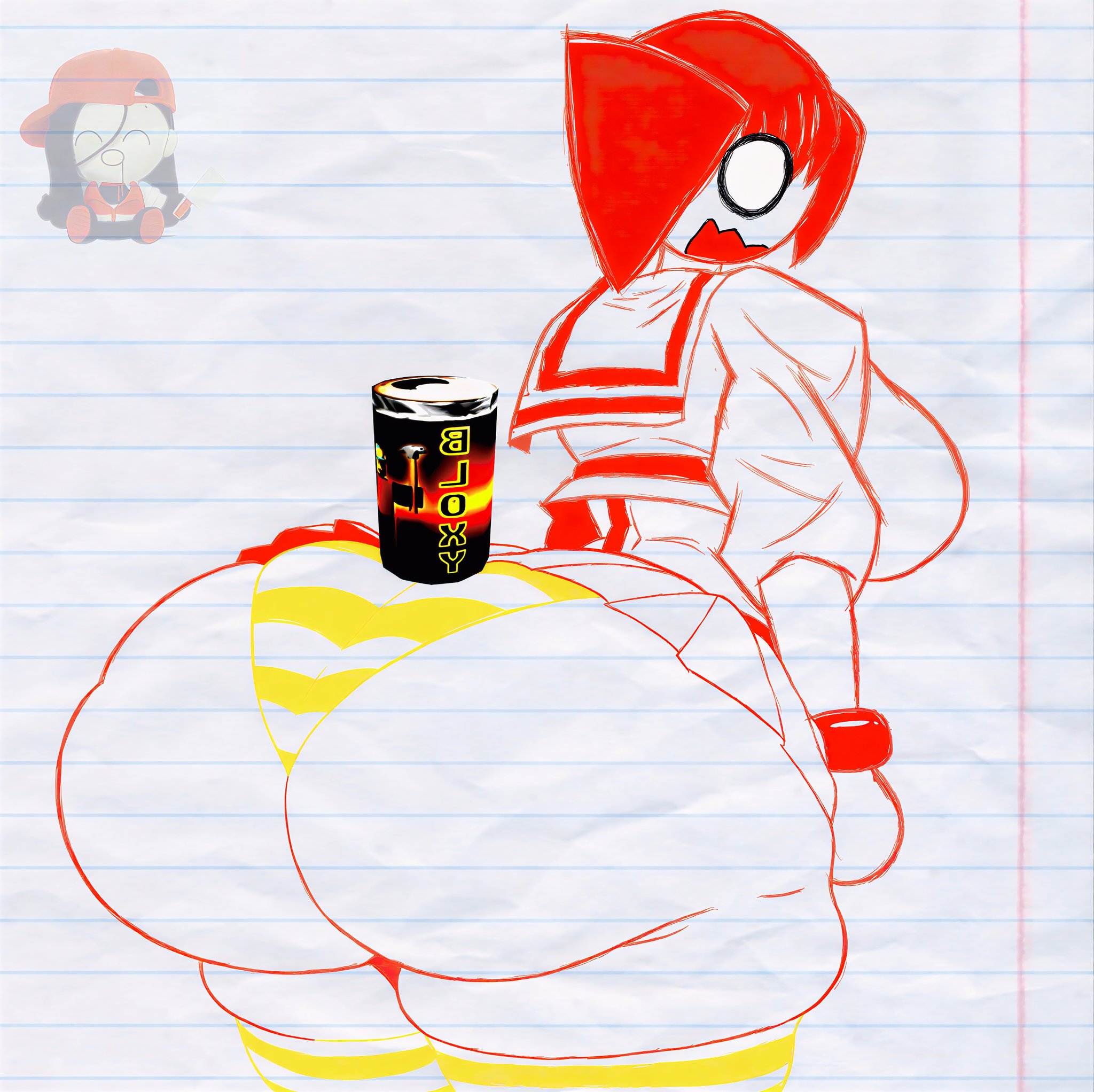 ass, ass bigger than head, ass focus, bloxy cola, kasane teto, limited palette, panties, paper background, skullvert, stockings, synthesizer v, tagme, utau, vimalion pro, yi xi (synthesizer v)