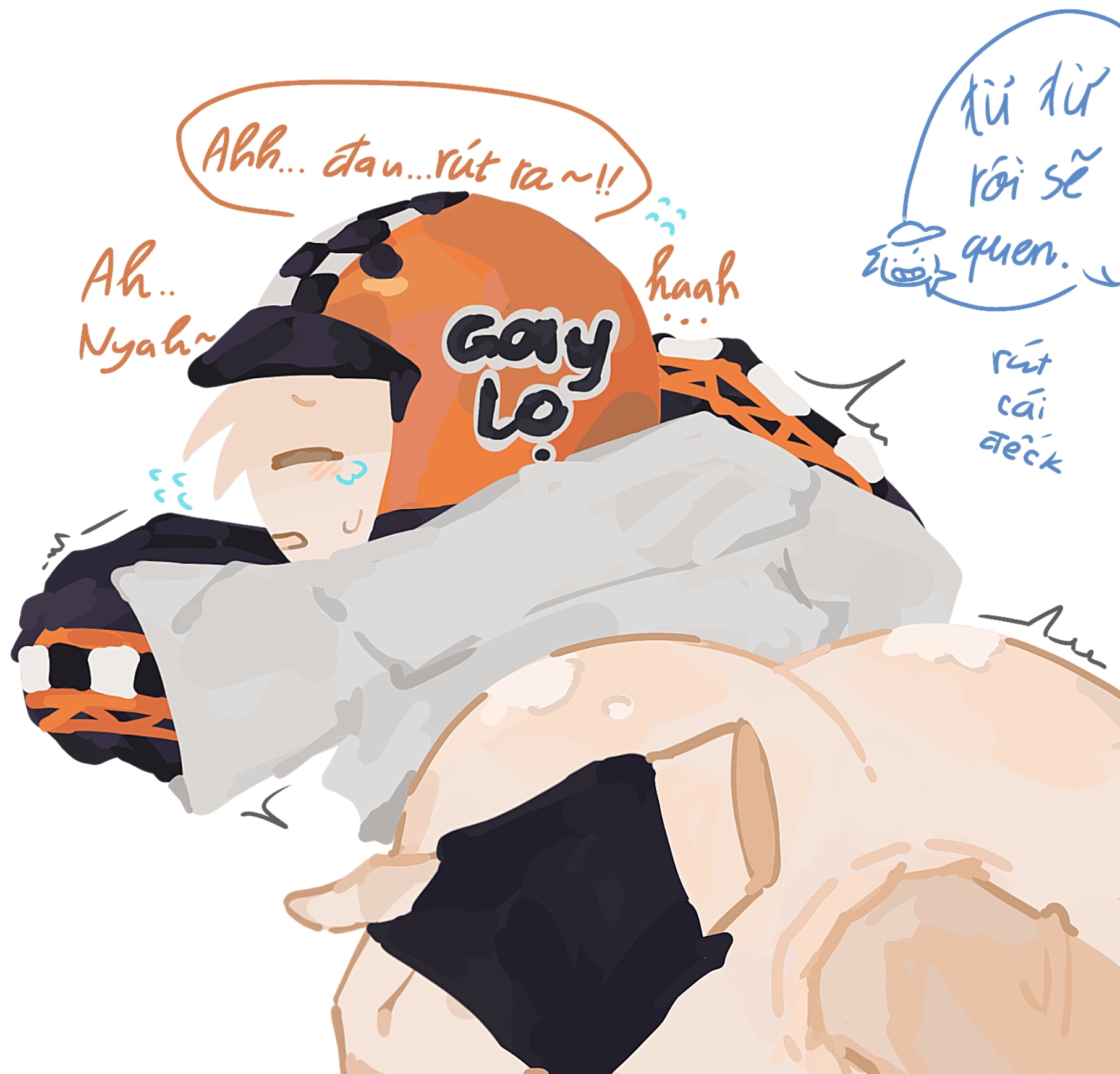 2boys, ass, bottomless, civilian (die of death), cum in ass, die of death (roblox), gay, half naked, hotdog (die of death), hotdogmeat (artist), roblox, roblox game, robloxian, tagme, taunt (die of death), text, twink