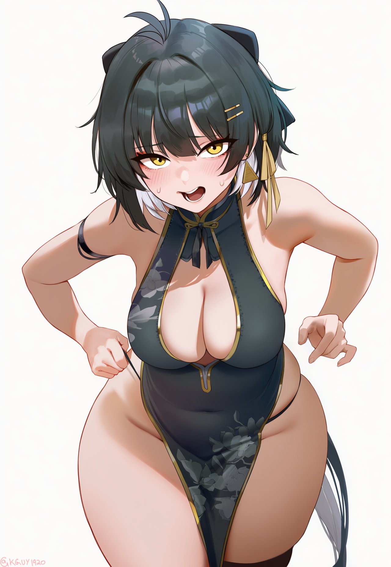 1girls, breasts, female, female focus, female only, female rover (wuthering waves), kguy1920, large breasts, light skin, light-skinned female, looking at viewer, rover (wuthering waves), solo, thick thighs, thighs, wide hips, wuthering waves