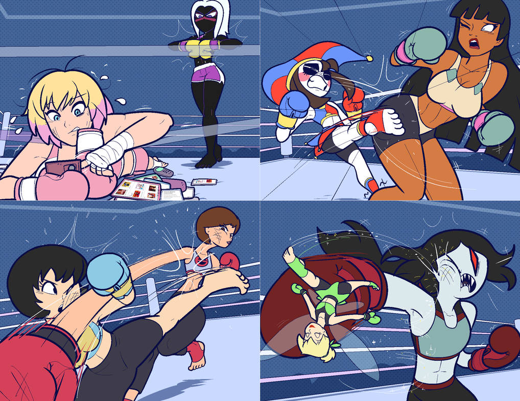 boxing boxing_gloves boxing_match boxing_ring chel_(the_road_to_el_dorado) disney duck_dodgers female female_focus female_only gwenpool helen_parr human humanoid jucika looney_tunes marceline marceline_abadeer marceline_the_vampire_queen martian martian_(duck_dodgers) marvel marvel_comics multiple_girls netto-painter pomni_(the_amazing_digital_circus) queen_tyr'ahnee the_amazing_digital_circus the_incredibles the_road_to_el_dorado tinker_bell vampire warner_bros warner_brothers