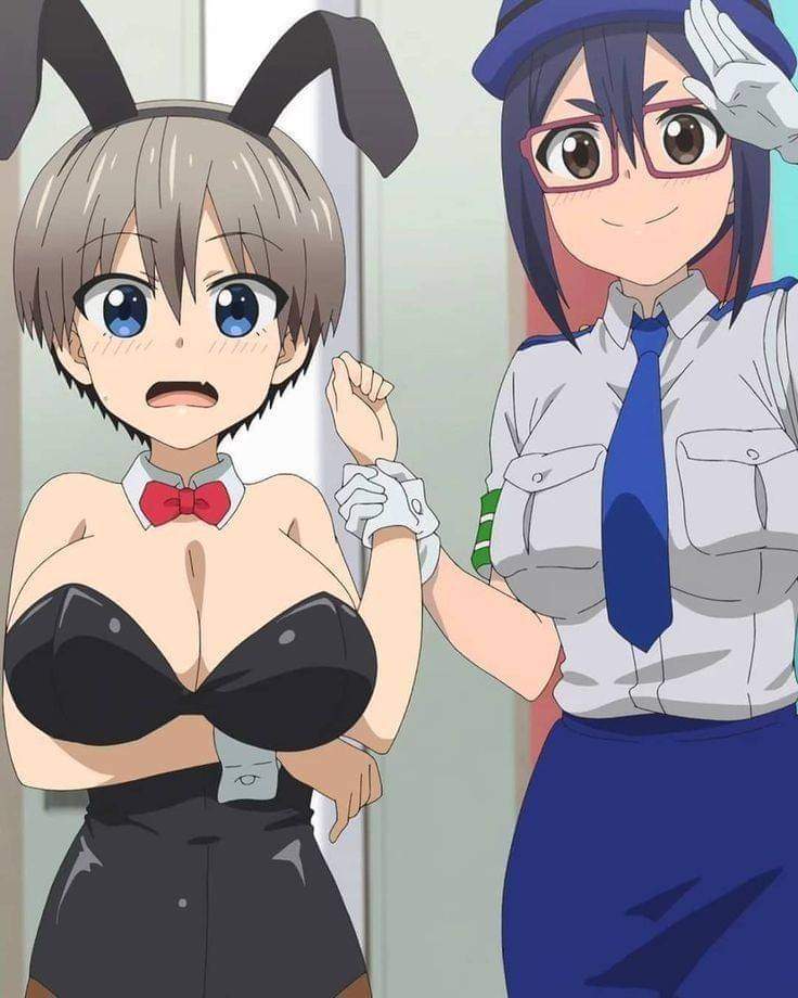 2girls asai_ami big_breasts bunnysuit uzaki-chan_wa_asobitai! uzaki_hana