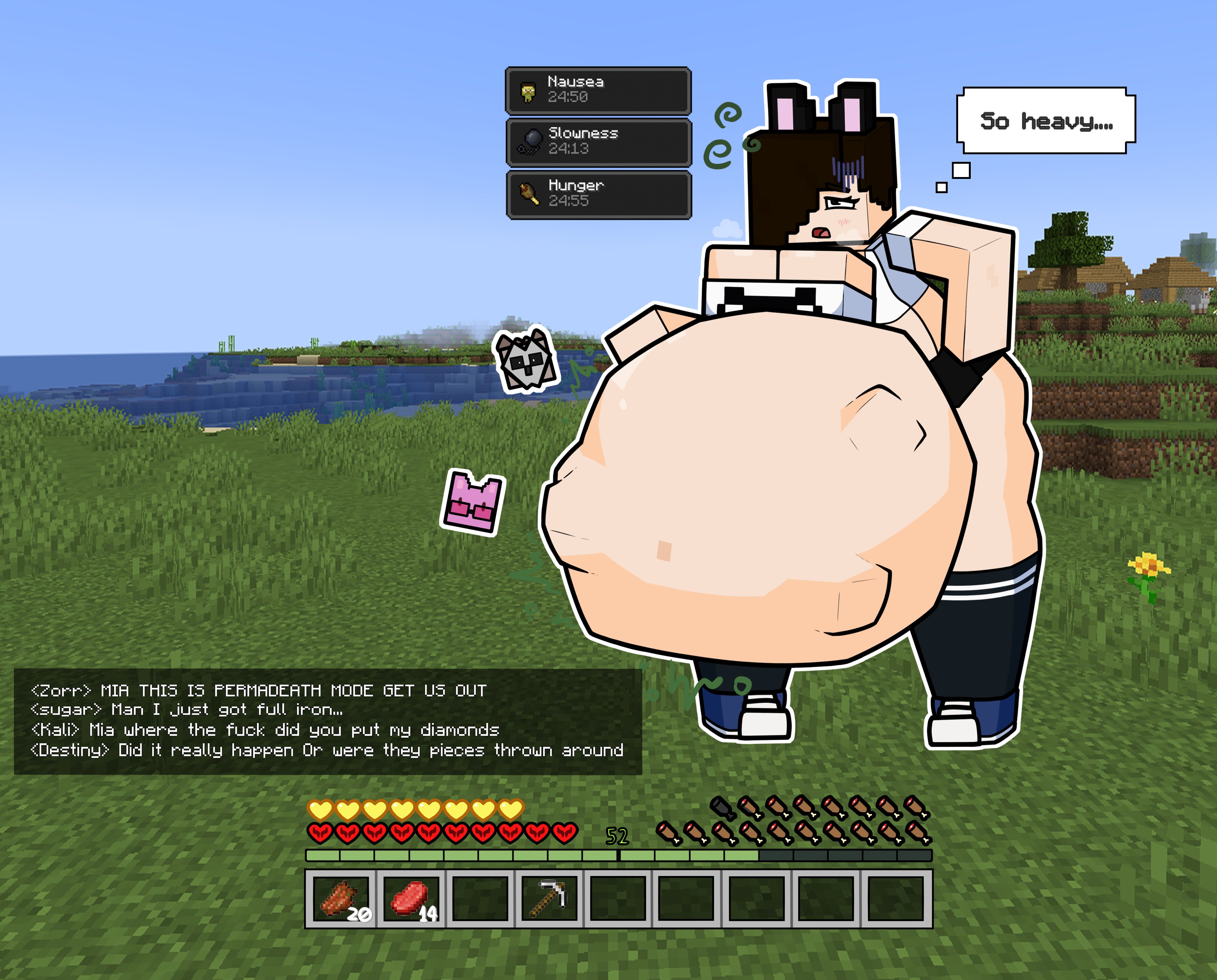 female, minecraft, mojang, mullernaughty28, oc, original, text, vore