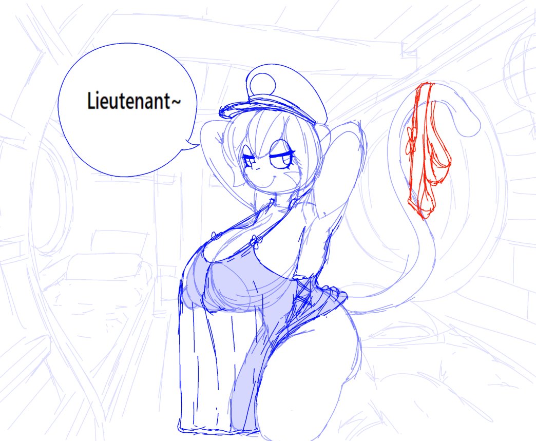 1girls admiral_brickell arms_behind_head big_breasts bloons_tower_defense breasts crossman dialogue female female_only huge_breasts large_breasts monkey monkey_girl panties primate sketch smile