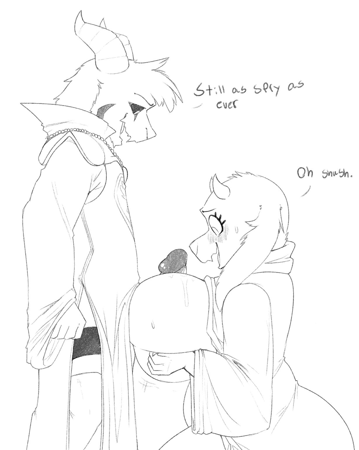 anthro, asriel dreemurr, asriel dreemurr (god form), big breasts, breasts, caprine, clothing, erection, female, furry, goat, incest, male, mammal, mcsweezy, monochrome, mother, mother and son, paizuri, parent, penis, robe, sex, sketch, son, straight, toriel, undertale