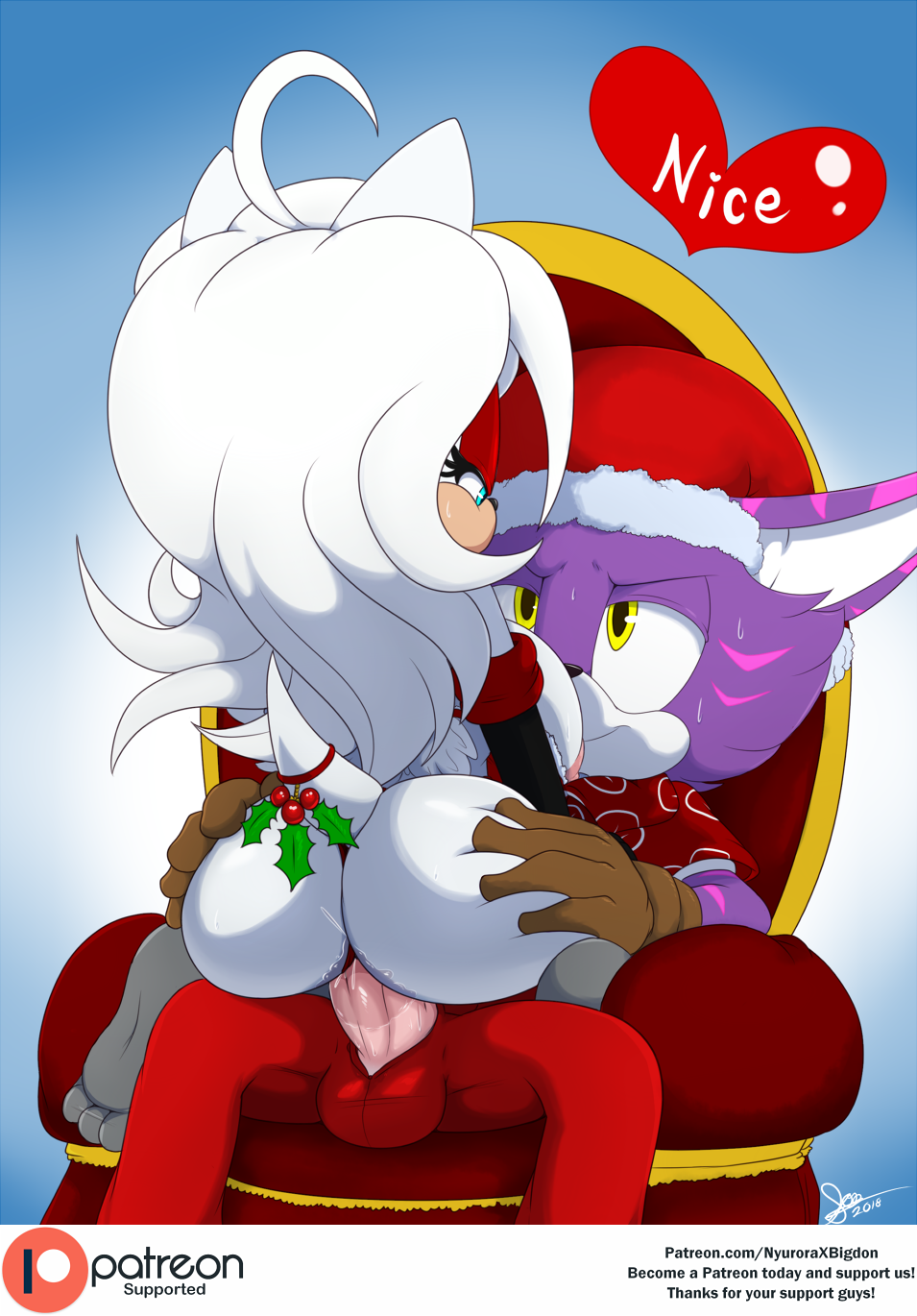 2018 amber anthro ass bigdon1992 breasts cheshire_thaddeus_felonious christmas clothing duo elbow_gloves erection eulipotyphlan feline female gloves hair hat hedgehog holidays male male_penetrating mammal nipples nyuroraxbigdon original original_character original_characters patreon penetration penis riding santa_hat sega sex simple_background sitting smile sonic_(series) straight vaginal_penetration wet