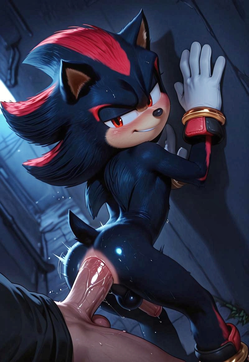 2boys, ai generated, anal, anthro, anus, ass, blush, furry, furry with non-furry, gay, hedgehog, human, human on anthro, looking back, male, male on anthro, male on human, mobian (species), multiple boys, multiple males, penis, red eyes, rodent, shadow the hedgehog, smile, sonic (series), sonic the hedgehog (film), sonic the hedgehog (series), yaoi
