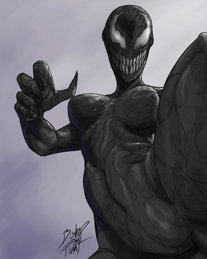 breasts, female, female only, marvel, marvel comics, no humans, no nipples, sharp claws, sharp teeth, she-venom, symbiote, thick thighs, venom, venom (marvel), zerbebuth