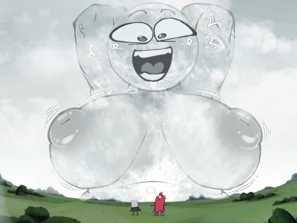 1boy, 2girls, big breasts, breasts, bush, cfmot, chubby female, cloud, female, gigantic nipples, grass, hearts, hearts around head, knify, kratcy (cfmot), lol comments, looking at another, looking down, looking up, male, nipples, object show, object shows, osc, screwdriver (cfmot), sky, smile, tagme, what