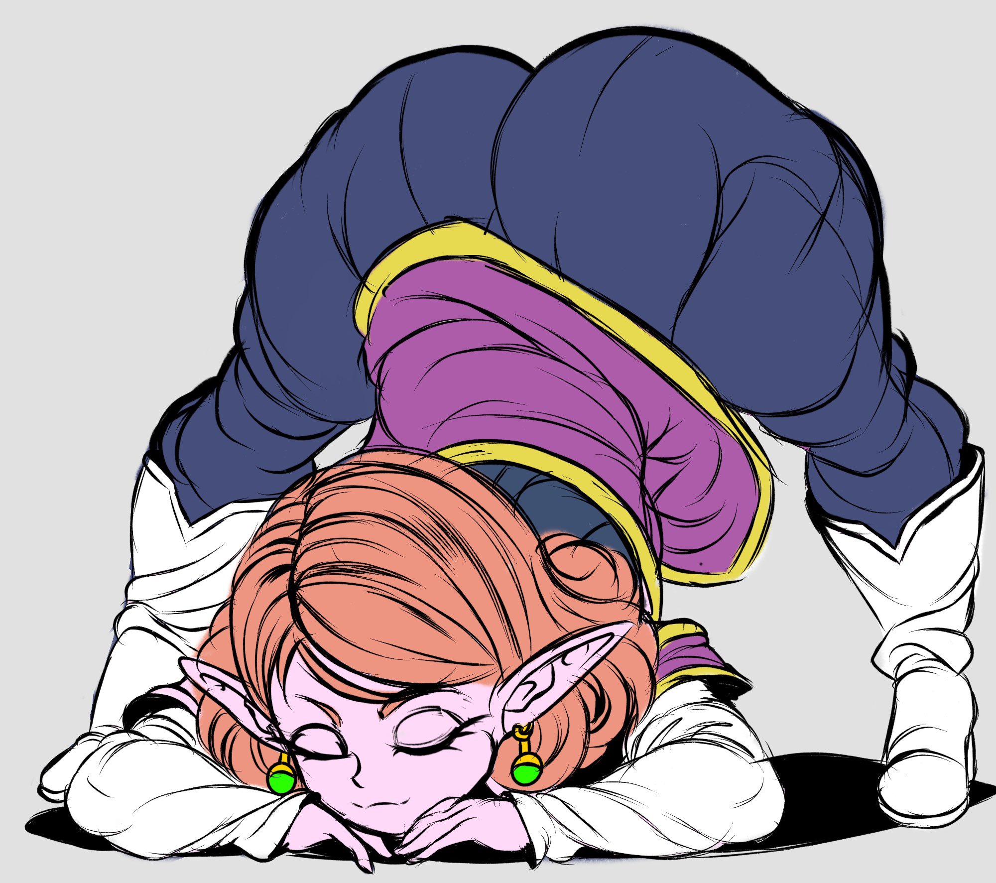 1female, 1girls, ass, ass up, big ass, chronoa, closed eyes, clothed, clothed female, clothing, dragon ball, dragon ball xenoverse, earrings, eyelashes, female, female focus, female only, huge ass, jack-o pose, kaioshin of time, kwalker1009, pink skin, pointy ears, potara earrings, shortstack, smile, solo, solo female, solo focus, supreme kai of time, tagme, xenoverse