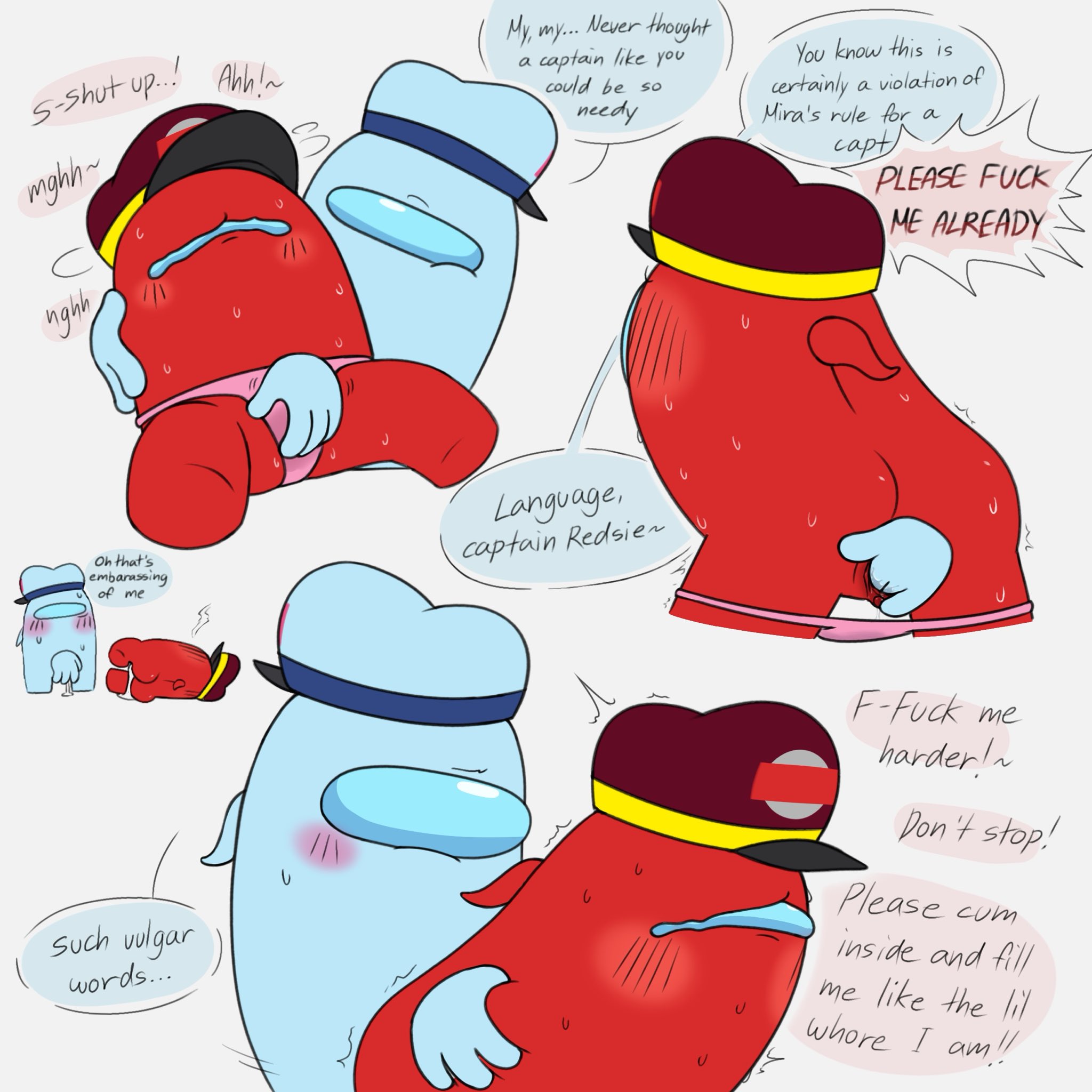 among us, among us (series), crewmate (among us), cum, fingering, fingering pussy, oc, panties, pussy, pussy juice, red (among us)