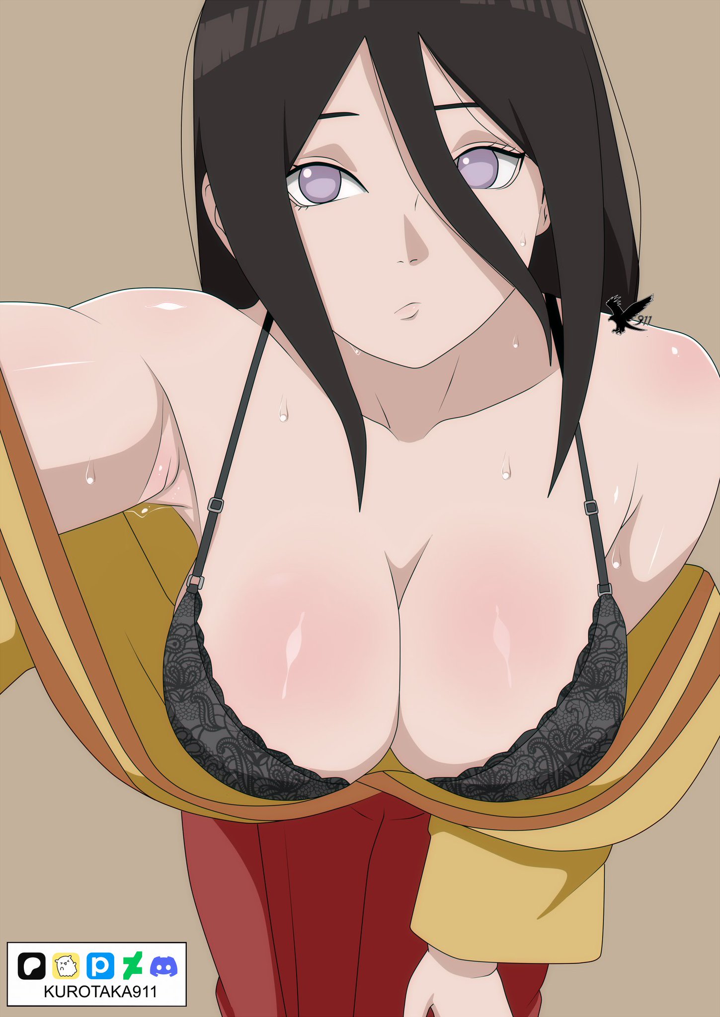 1girls, absurd res, absurd resolution, absurdres, agung911, arched back, armpit crease, armpit fetish, armpits, asian, asian clothing, asian female, bare arms, bare shoulders, bbw, bent over, big breasts, black bra, black underwear, boobs, boobs bigger than head, boruto: naruto next generations, bra, breasts, breasts bigger than head, brown hair, busty, canon costume, canonical outfit, cleavage, close-up, dress, female, female focus, female only, front view, frown, frowning, frowning at viewer, hanabi hyuuga, hi res, high resolution, highres, hyuuga hanabi, japanese clothes, japanese female, kimono, lace trim, lace-trimmed bra, large breasts, light skin, light-skinned female, long dress, long skirt, looking at viewer, looking down, mature, mature body, mature female, mature figure, mature woman, milf, mommy, mommy kink, mommy milkers, naruto, naruto (series), pale skin, pale-skinned female, pinup, purple eyes, red skirt, selfie, selfie pose, shonen jump, shounen jump, shueisha, skirt, solo, solo female, solo focus, sweat, sweatdrop, sweating, sweaty, tits, tits bigger than head, underwear, undressing, very high resolution, wavy hair, weekly shonen jump, weekly shonen magazine, weekly shounen jump, yellow kimono, yukata