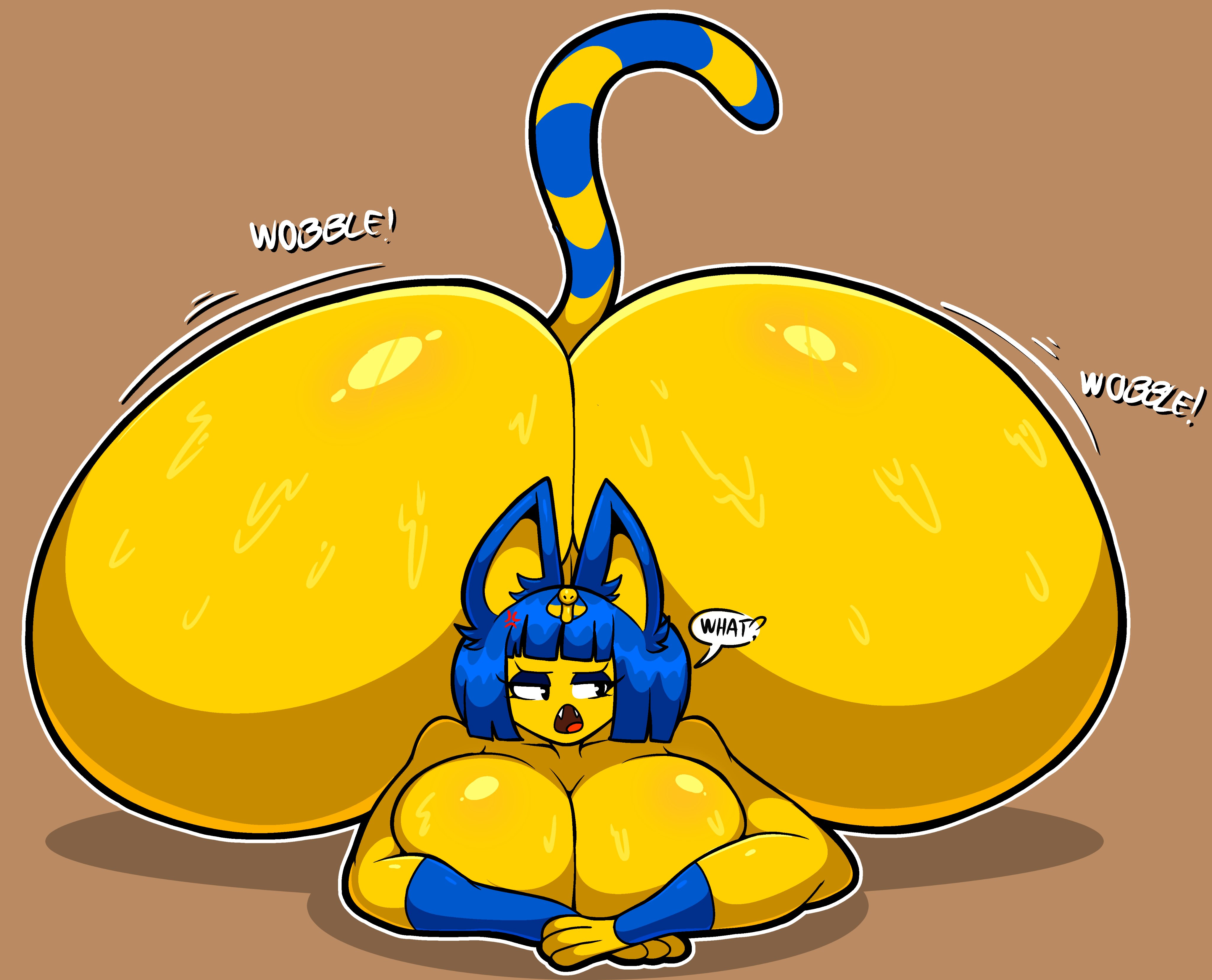 1female, 1females, 1girl, 1girls, animal crossing, ankha, anthro, ass, big ass, big breasts, female, female only, furry, girl, girl only, huge ass, lewdnabs, solo, solo female, solo girl, tagme