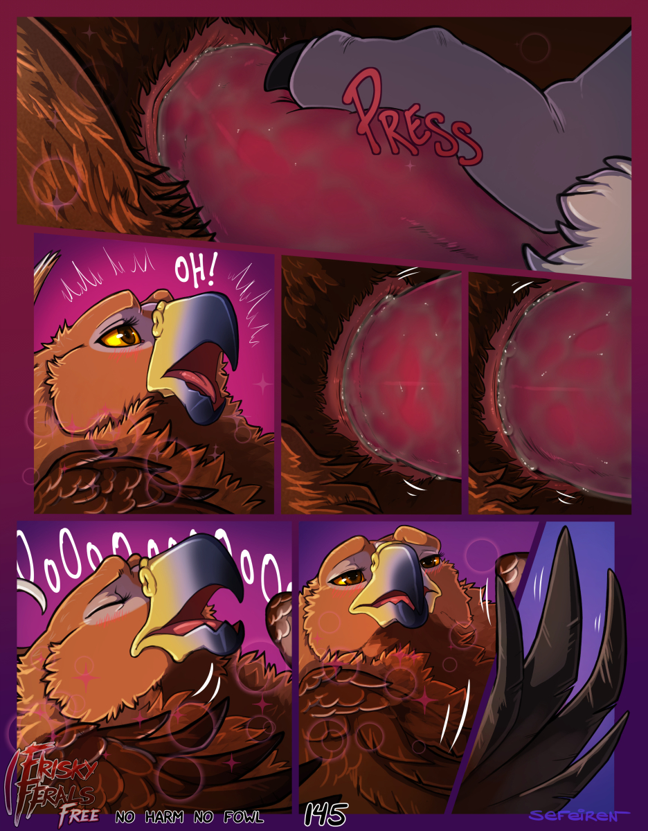 abstract_background addison_(frisky_ferals) animal_genitalia anthro anthro_on_feral avian beak bird blush brown_eyes brown_feathers canine claws cloaca cloacal_penetration cloacal_sex closed_eyes comic conditional_dnp couple_(disambiguation) devon_(frisky_ferals) duo eagle english_text erection feathers female feral frisky_ferals fur golden_eagle grey_fur male male_on_feral mammal no_harm_no_fowl open_mouth orange_eyes orange_sclera penetration penis precum pussy_juice sefeiren sex size_difference straight text tongue wings wolf zoophilia