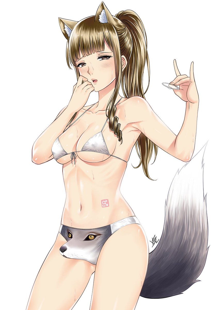 animal_ears animal_tail bikini bulge futa_only futanari intersex nut-chan original penis_in_panties tagme xtermination