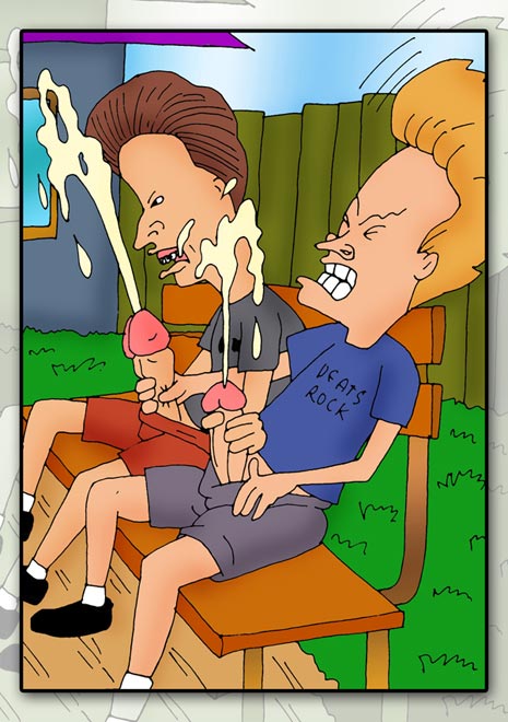 beavis beavis_and_butt-head butt-head clothing cum jack_off_buddy jacking_each_other_off male_only masturbation tagme