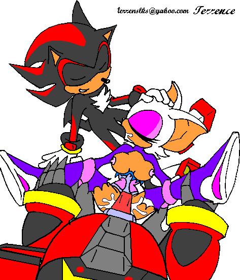 1girls 2boys close_friends closed_eyes cum e-123_omega group_sex oral orgasm robot_cum rouge_the_bat rouge_the_bat_(heroes) sega shadow_the_hedgehog sonic_(series) sonic_heroes straight_hair team_dark terrenslks threesome torn_clothes vaginal_penetration