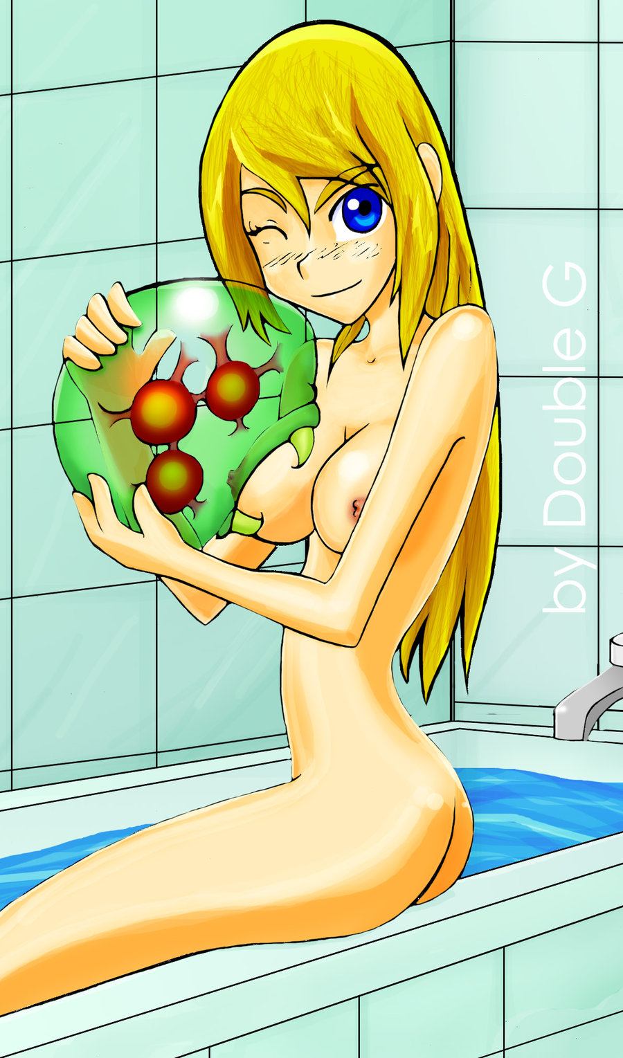 ass double_g female human metroid nintendo nipples samus_aran