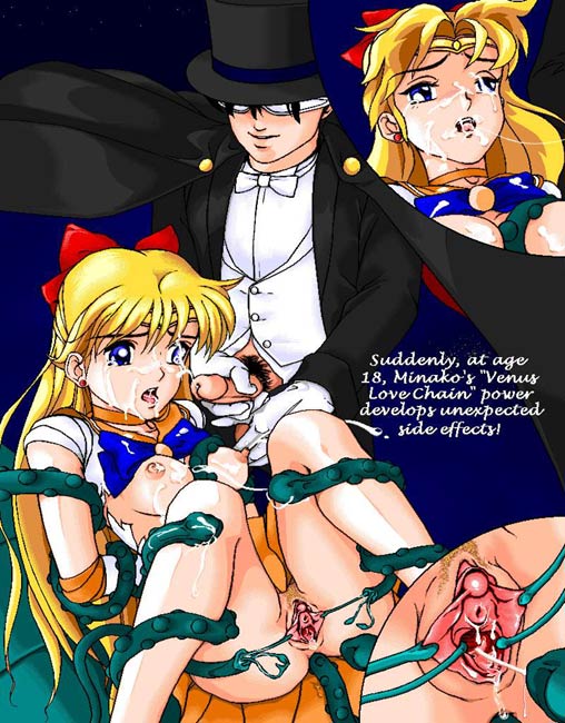 1boy 1girls acid_junkie anal anal_penetration bishoujo_senshi_sailor_moon breasts choker circlet clitoris close-up cum cum_on_breasts cum_on_face ejaculation female human jerking male mamoru_chiba minako_aino nipples penis pubic_hair pussy ripped_clothing sailor_venus smooth_skin spread_pussy straight tagme tentacle tentacles tuxedo_mask urethra