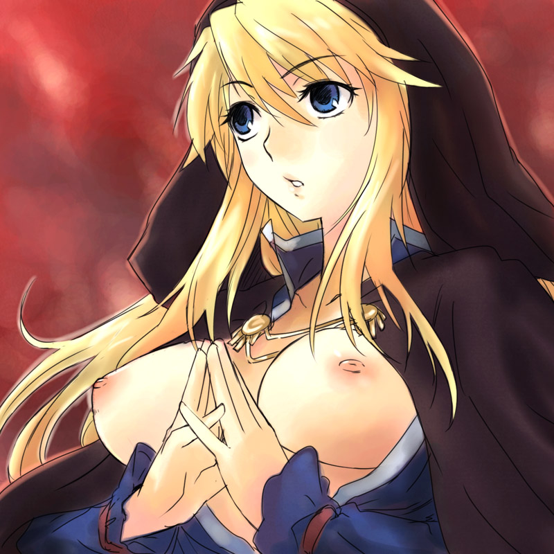 blue_eyes breasts cape female female_only goeniko goenitz hood human king_of_fighters leopold_goenitz long_hair michael_f91 nipples open_clothes rule_63 snk solo wind