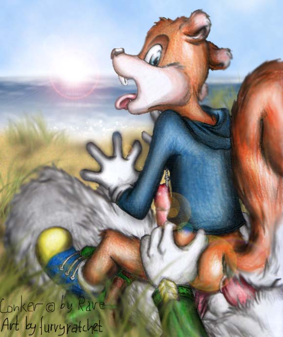 conker conker&#039;s_bad_fur_day furryratchet male_only yaoi