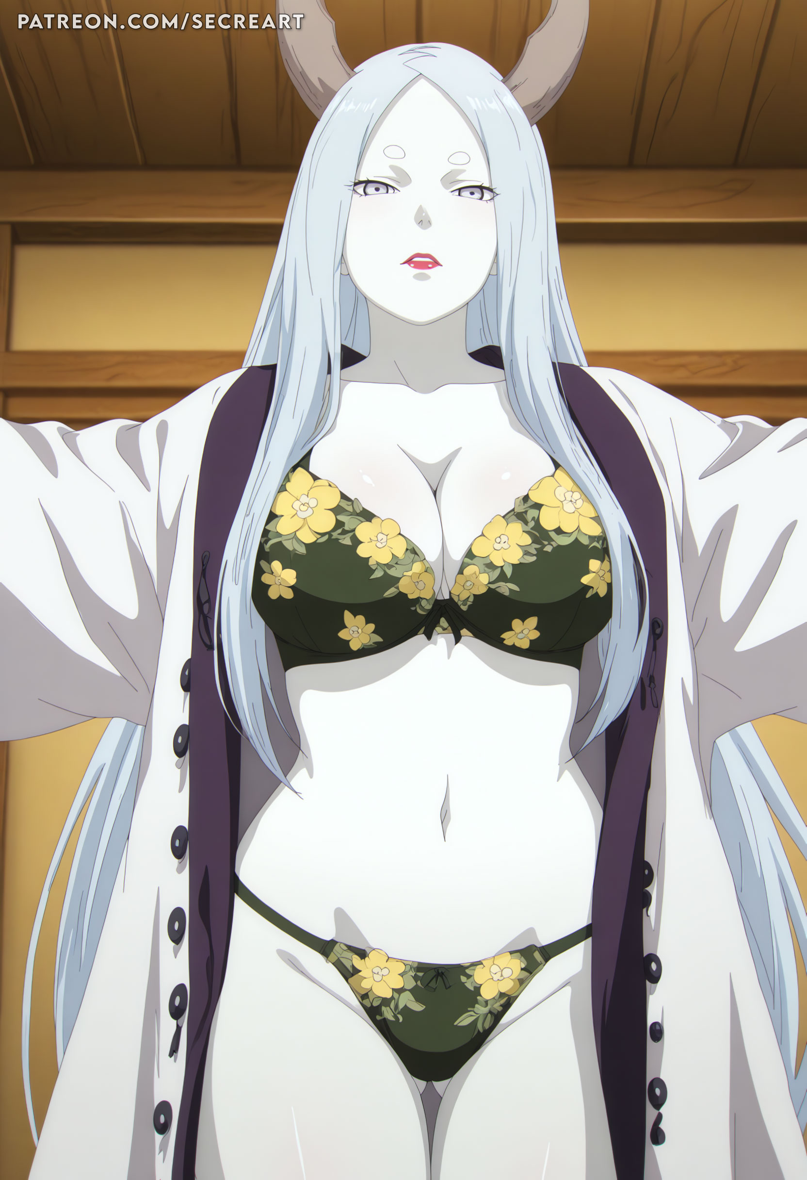 ai generated, female, kaguya otsutsuki, milf, naruto, naruto (series), otsutsuki kaguya, secreart, white hair