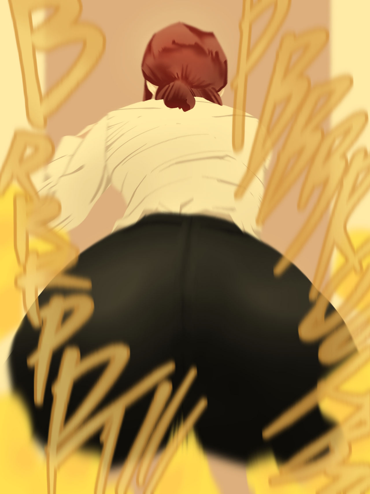 ass, big ass, chainsaw man, fart, fart cloud, fart fetish, farting, farting at viewer, fat ass, female, female focus, female only, gasbox, makima (chainsaw man), red hair