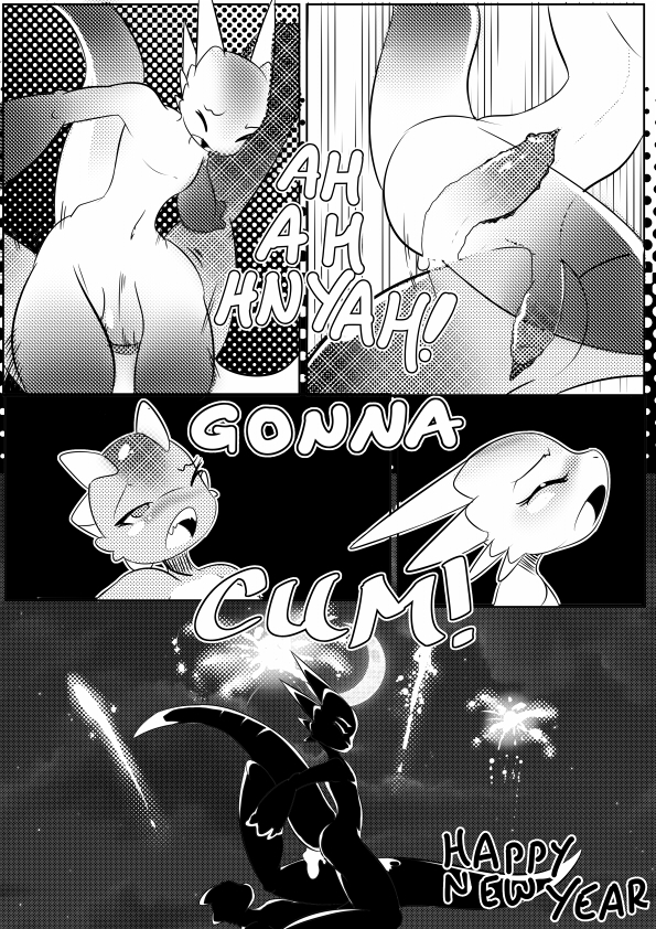 2futas allosaurid allosaurus ambiguous_gender anal anal_sex balls comic cum dinosaur dracorex eraxa_(character) fireworks futanari internal male manga monochrome mutual_penetration oasis_(character) penetration penis reptile scalie scalie_only screen_tones silhouette taboo_tails_(copyright) theropod white_crest