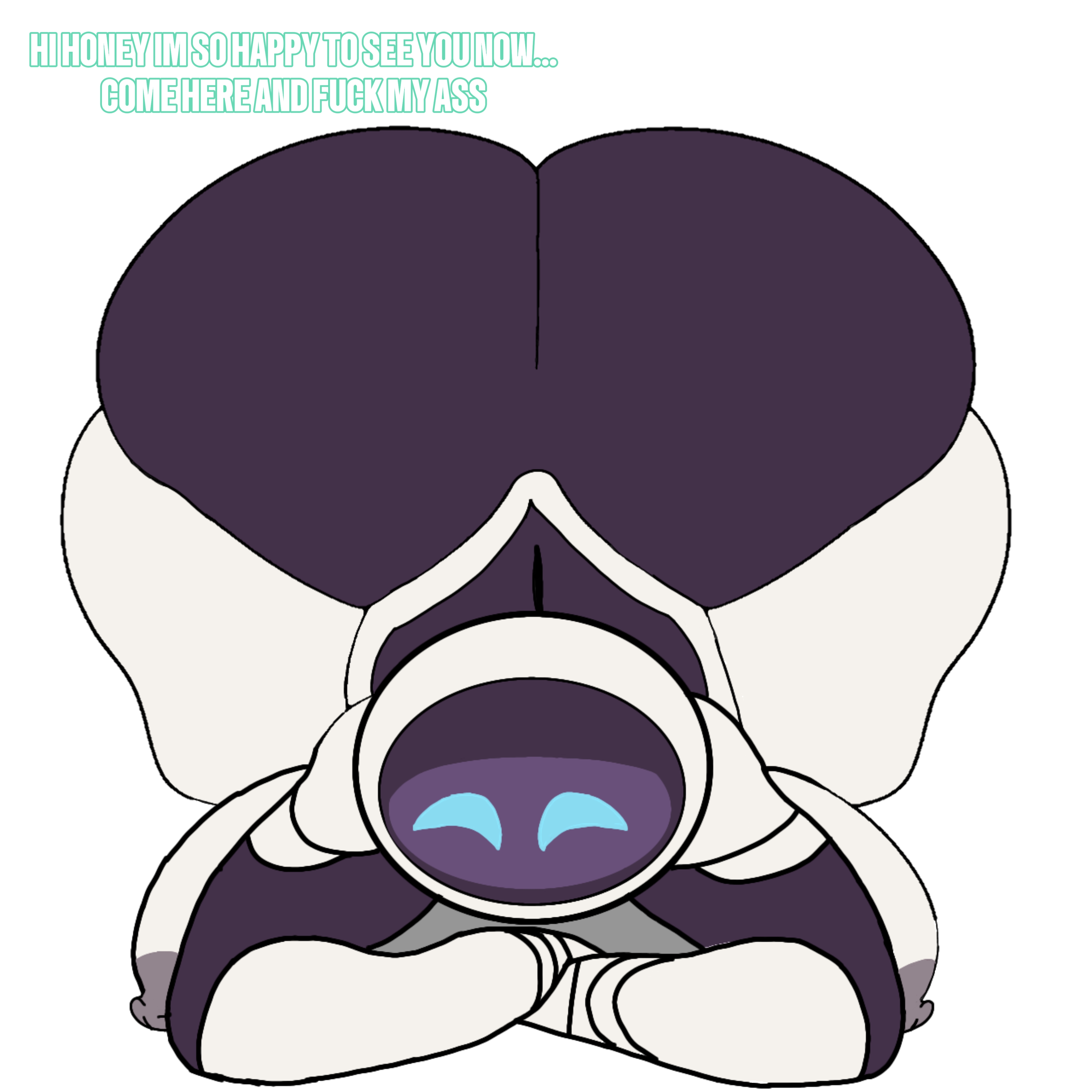 asking for sex, ass, ass bigger than head, ass focus, ass up, casual nudity, eve (sexbot), eve (wall-e), female, female only, huge ass, huge butt, hyper ass, nude, robot, robot girl, tagme, teasing, wall-e