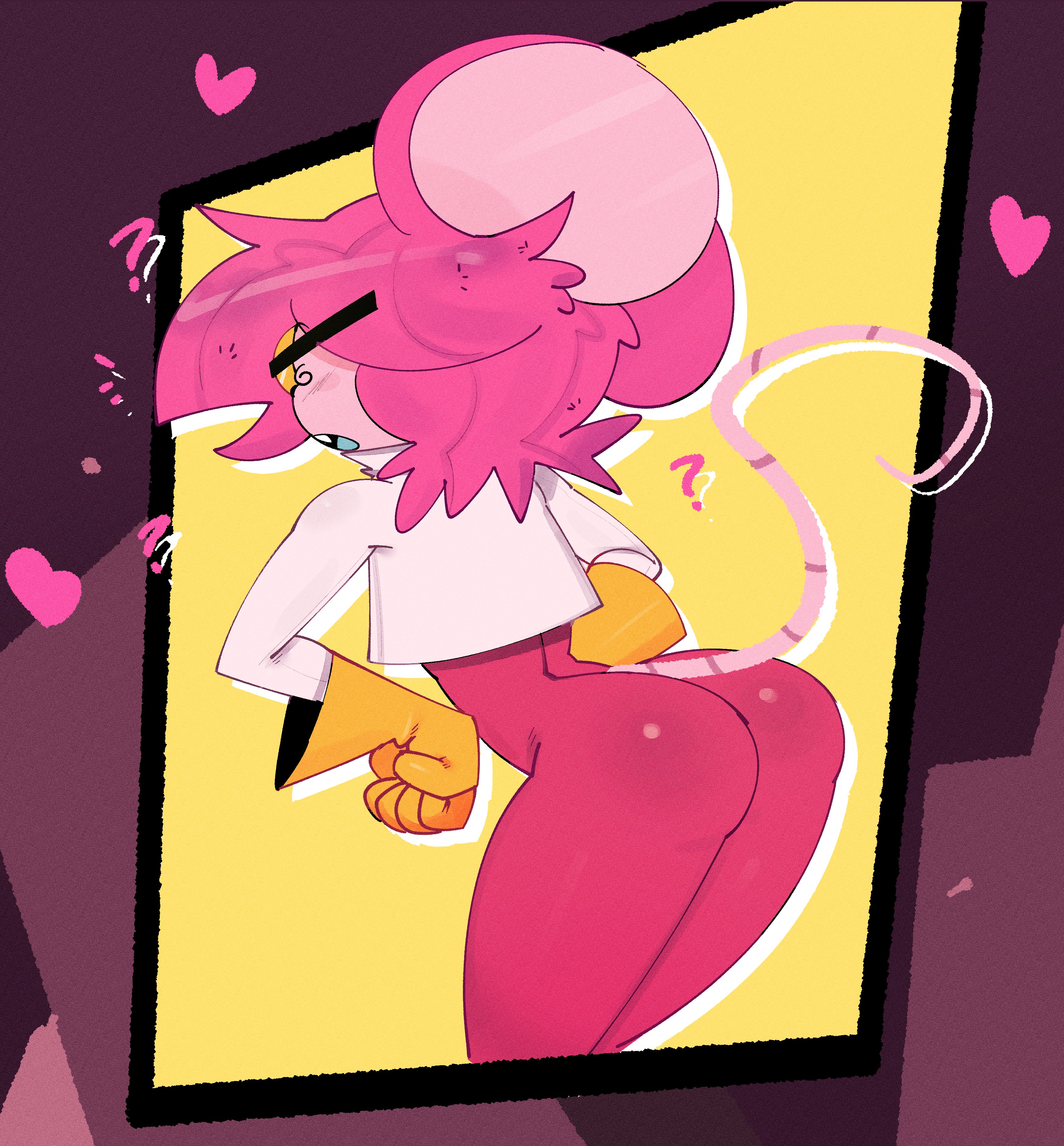 anthro, ass, back, back view, bubble ass, bubble butt, female, goommymuffin, looking back, mammal, muffin (goommymuffin), murid, rodent, solo anthro, solo female, twitter username
