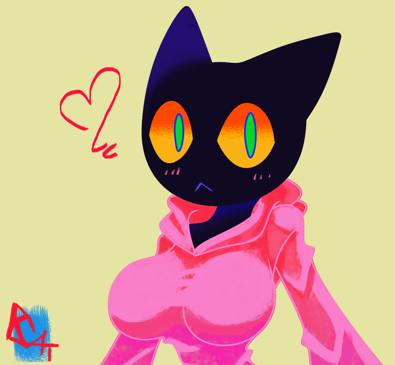 1anthro, 1furry, 1girls, 2010s, 2018, 2d, 69blackcat69, anthro, anthro female, anthro only, artist name, artist self-insert, artist signature, author character, black body, black fur, blue eyes, blue light, blush, blush lines, blushing at viewer, blushing female, breasts, cat ears, cat girl, closed mouth, cream background, dark blue body, dark blue fur, digital drawing (artwork), digital media (artwork), domestic cat, ears up, felid, feline, female, female anthro, female focus, female only, furry, furry female, furry only, gradient background, green pupils, hd, heart, heart symbol, hearts around head, hood down, hoodie, jpeg, landscape, long sleeves, medium breasts, no nose, oc, olive (69blackcat69), original, original character, pink blush, pink hoodie, profile, round head, self insert, self upload, signature, signature artist name, simple coloring, simple drawing, slim waist, solo, solo anthro, solo female, solo focus, thin waist, tiny waist, watermark, yellow sclera