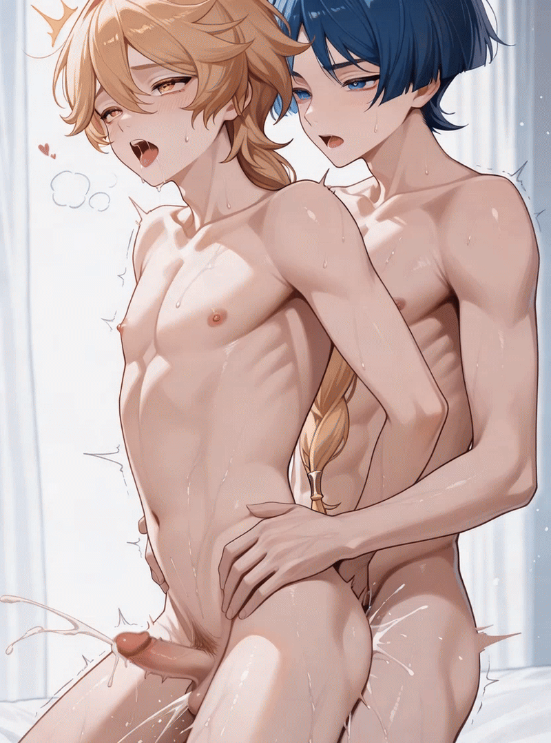 2boys, aether (genshin impact), ai generated, anal sex, animated, ejaculation while penetrated, erect penis, erect while penetrated, erection, from behind, gay, gay sex, genshin impact, golden hair, handsfree ejaculation, male, male/male, orgasm, penis, purple hair, scaramouche (genshin impact), sex, standing sex, uncensored, wanderer (genshin impact), yaoi