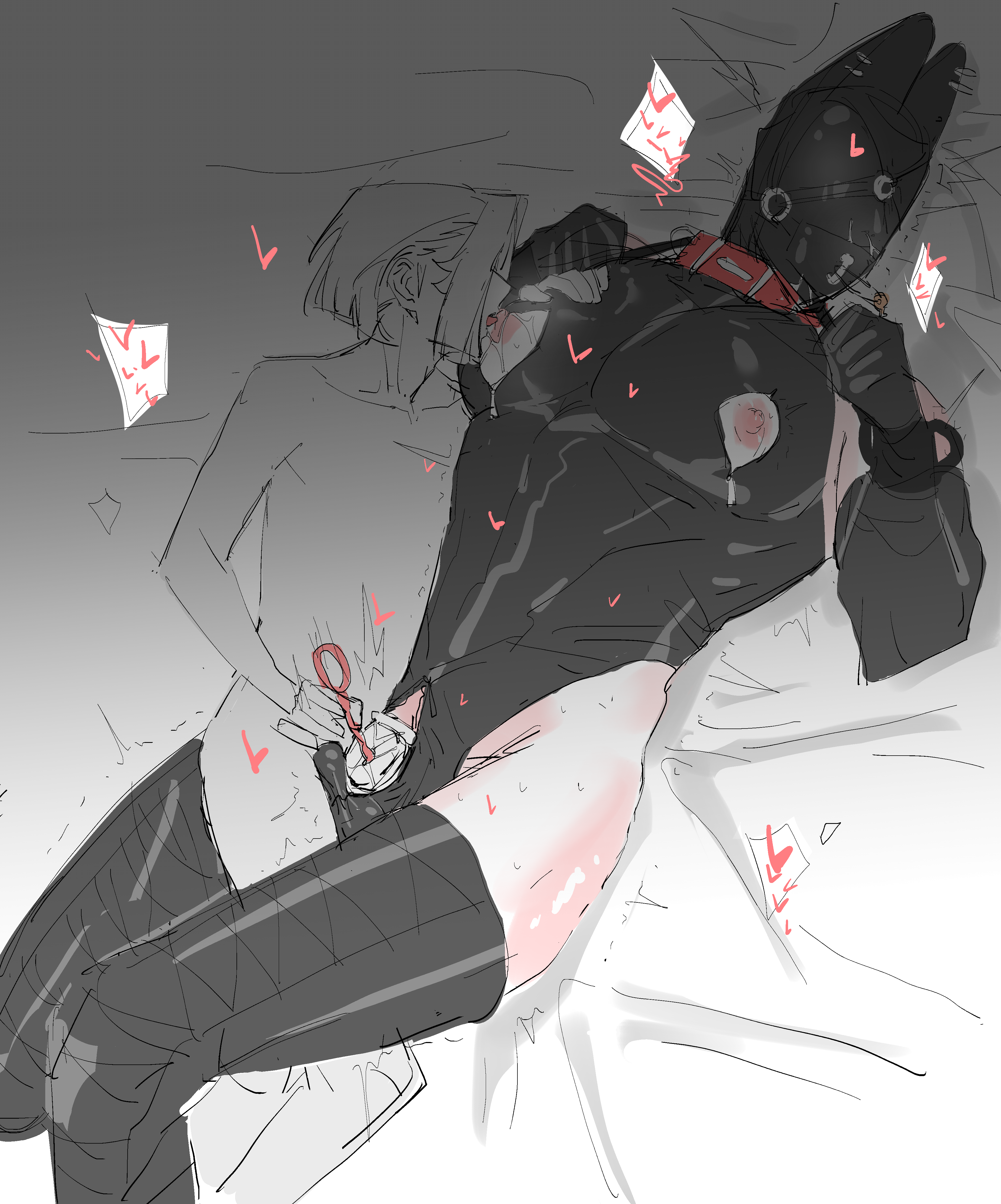 2boys, bondage, chastity, chastity cage, chastity device, ensemble stars!, femboy, femboy on male, femboydom, gay, gay male, huifaysong, kiryu kuro, male, male only, male/male, restrained, shino hajime, size difference, small dom big sub, small top big bottom, urethral insertion, urethral penetration, yaoi