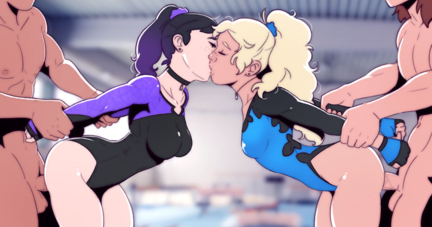 2boys, 2girls, arms pulled back, arms pulled doggy style, breasts, curvaceous, curvy, curvy figure, dave cheung, digital media (artwork), female, hips, hourglass figure, kissing, kissing while penetrated, legs, leotard, light skin, light-skinned female, male, male/female, mature, mature female, prison guard position, pussy, slim waist, straight, thick, thick hips, thick legs, thick thighs, thighs, vaginal penetration, voluptuous, waist, wide hips