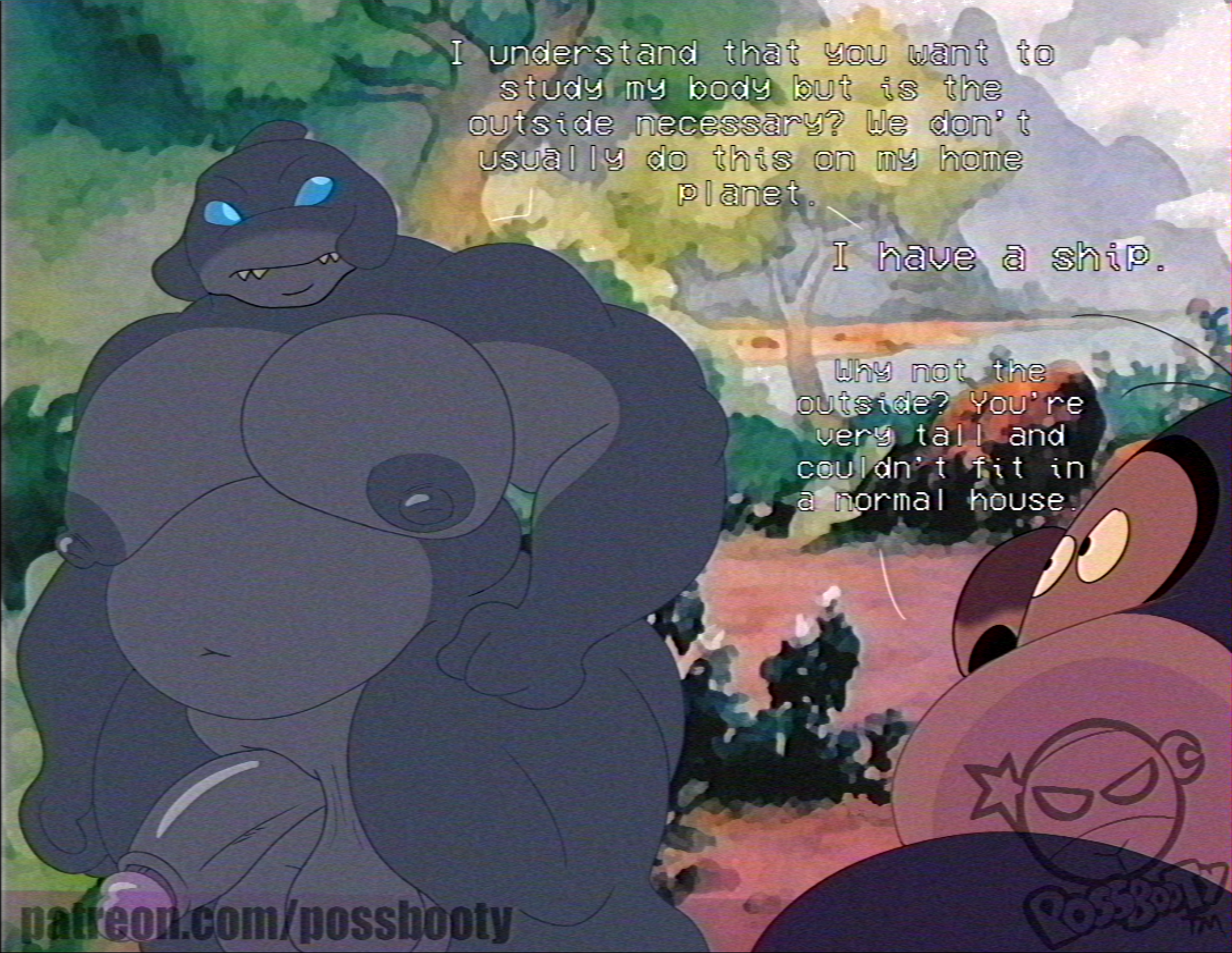 Stitch's loving gaze at Gantu