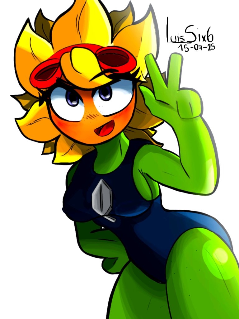 1girls, anthro, anthrofied, ass, breasts, female, flora fauna, luissix6, plant, plant girl, plant humanoid, plantie, plants vs zombies, plants vs. zombies, popcap games, pussy, solar flare (pvz), sunflower (pvz)