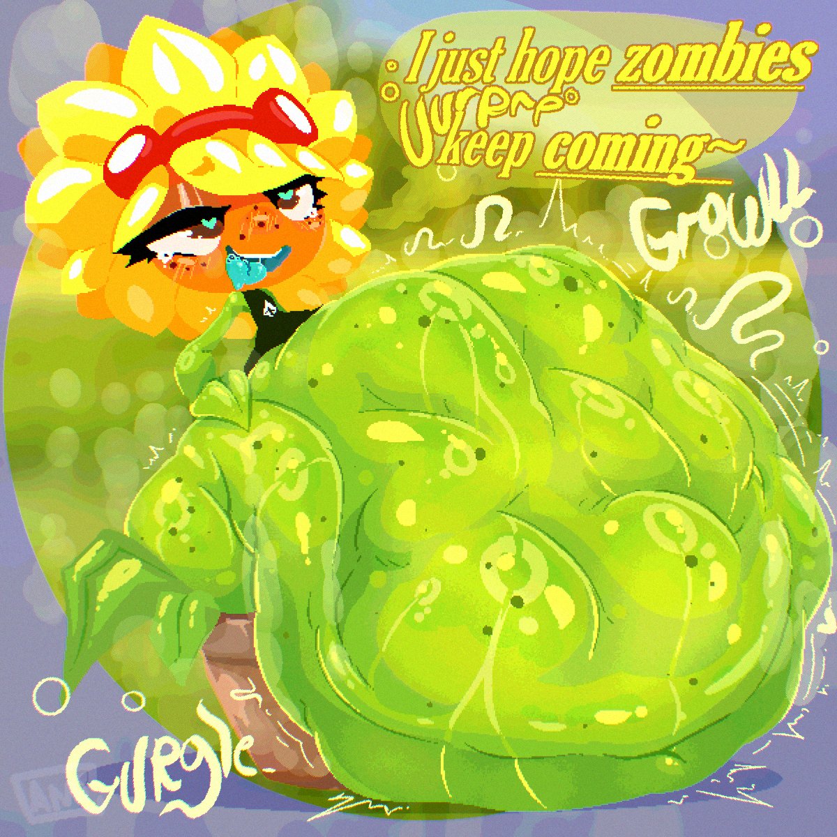 1girls, anthro, anthrofied, ass, belly, belly bulge, breasts, cami gz, camigz, digestion, fat, female, female pred, flora fauna, plant, plant girl, plant humanoid, plantie, plants vs zombies, plants vs. zombies, popcap games, pred, pussy, solar flare (pvz), sunflower (pvz), vore, vore belly