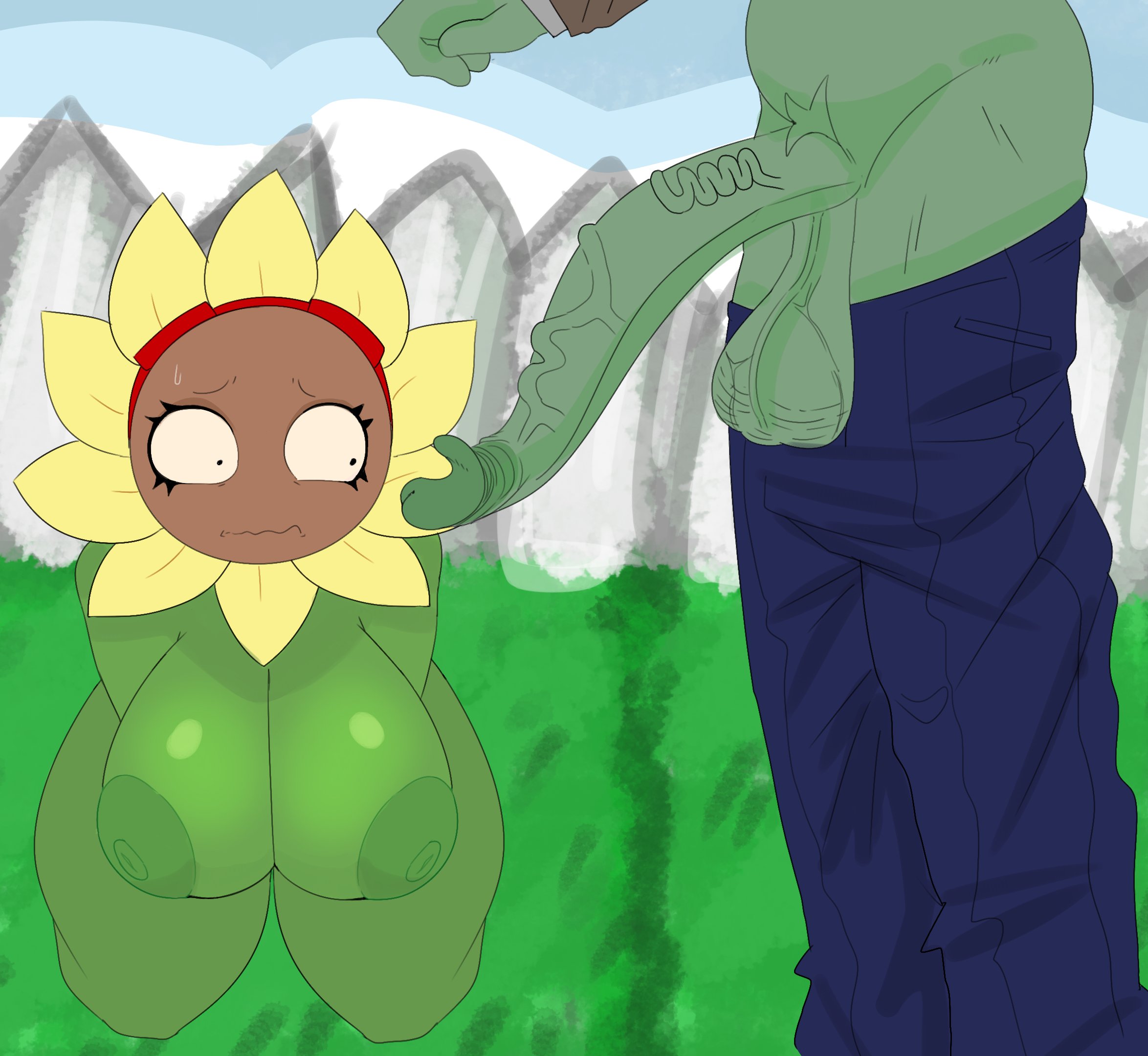 1girls, anthro, anthrofied, ass, breasts, female, flora fauna, male, penis, plant, plant girl, plant humanoid, plantie, plants vs zombies, plants vs. zombies, popcap games, pussy, savagensfw, solar flare (pvz), sunflower (pvz), weird penis, zombie (pvz)