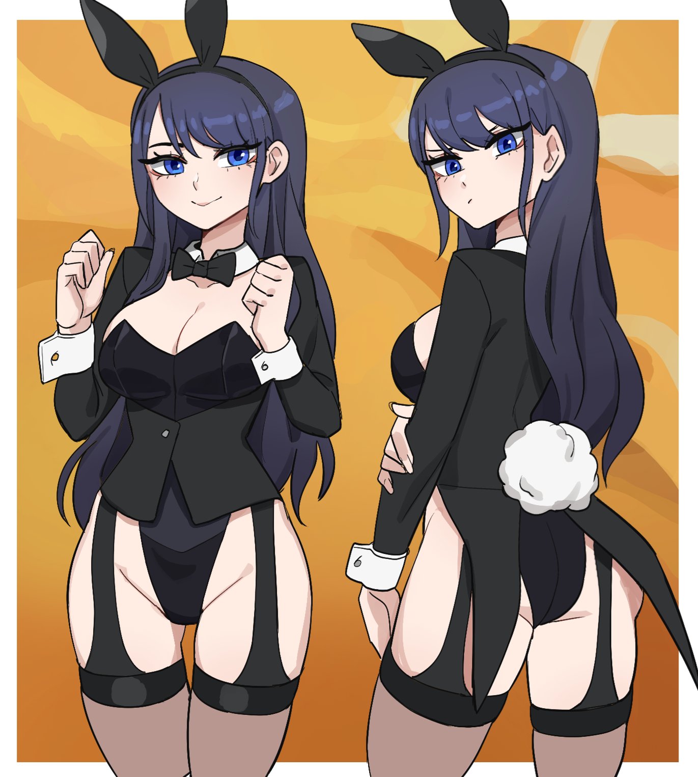 1girls, arisha san (cosplay), breasts, bunny ears, bunnysuit, cleavage, female, female focus, female only, hyyun, hyyun ho, kitagawa marin, large breasts, light skin, light-skinned female, looking at viewer, solo, sono bisque doll wa koi wo suru, thighhighs, thighs