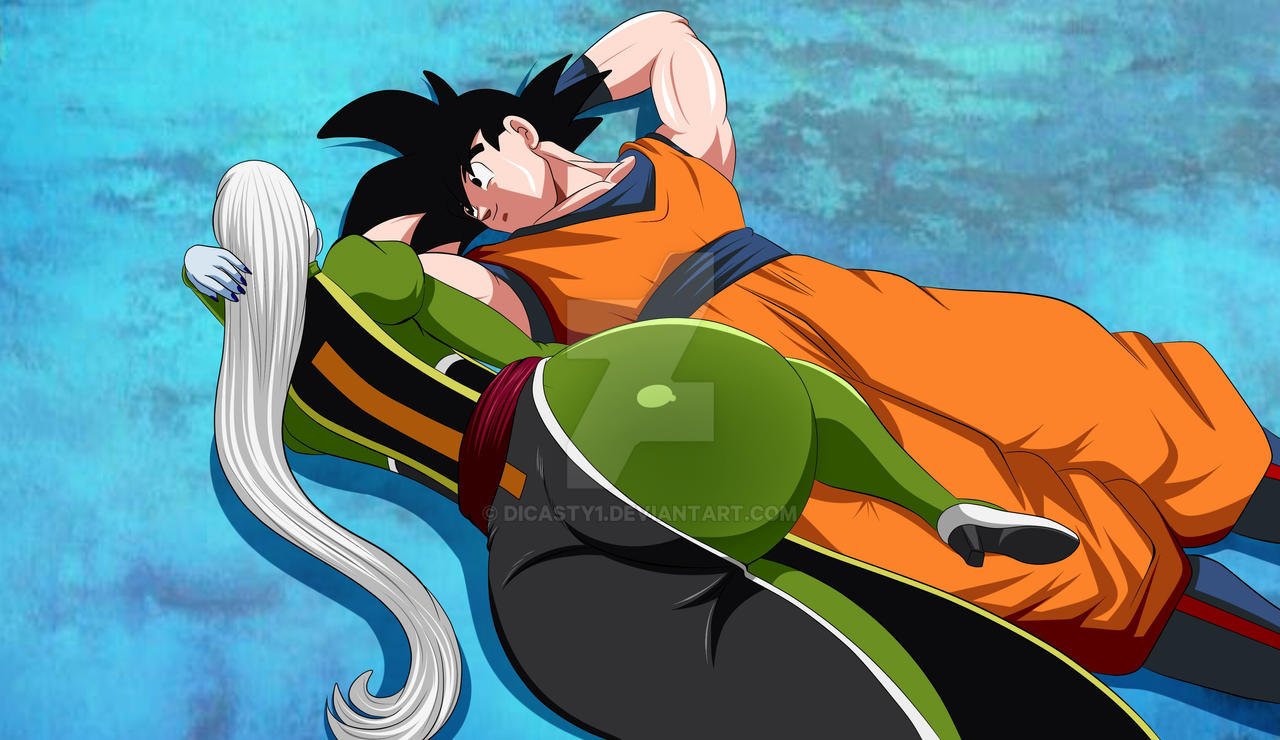 1boy, 1boy1girl, 1girls, ass, big ass, black hair, deviantart link, dicasty, dragon ball, dragon ball super, female, huge ass, jpg, large ass, long hair, male, ponytail, solo female, son goku, vados, white hair