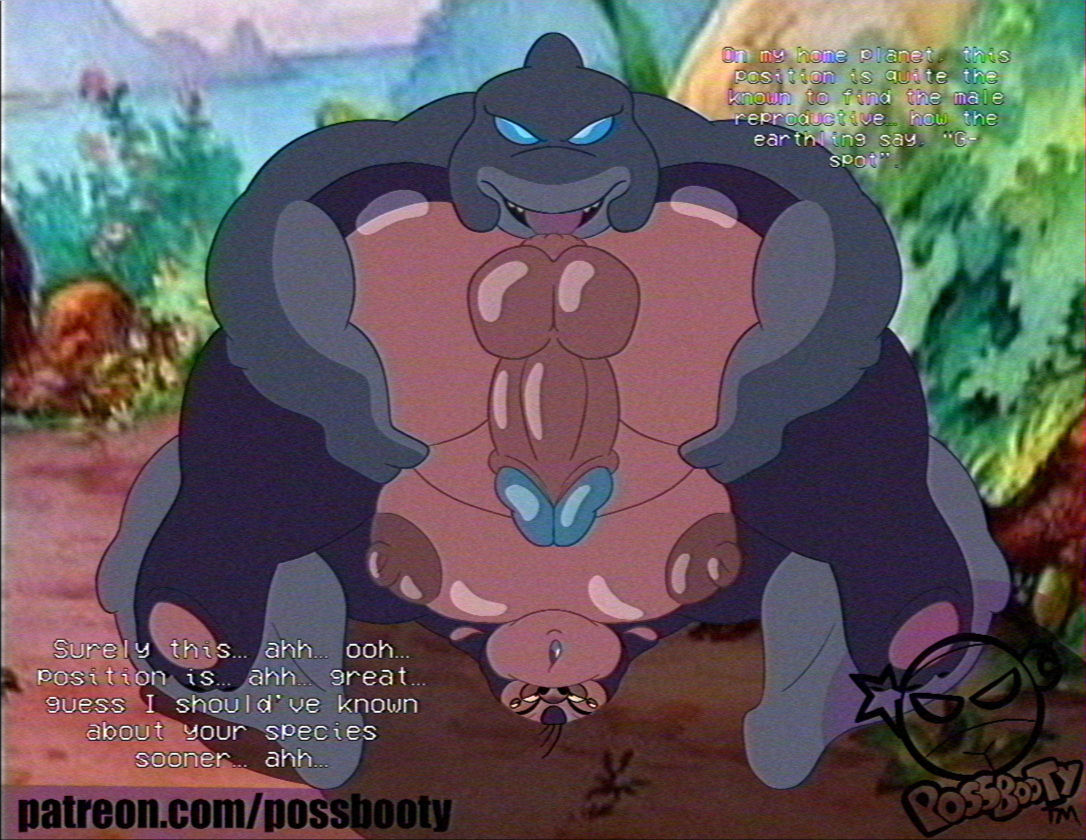 Gantu giving in to Stitch's charm