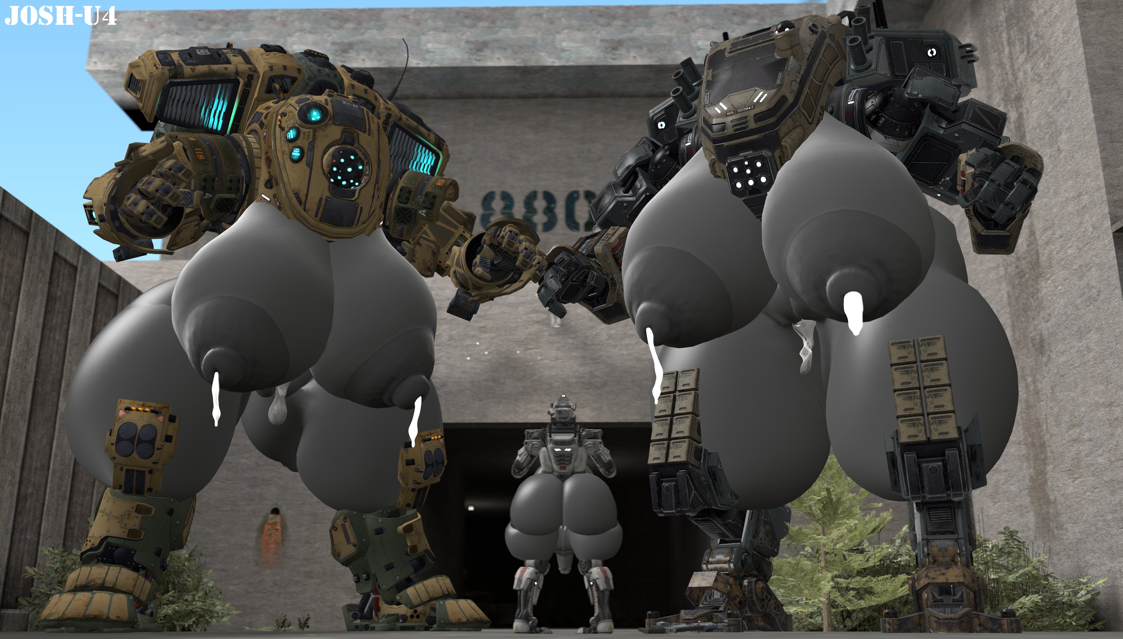 3d, about to be raped, ass, big ass, big breasts, breasts, chubby female, cornered, fear, female, giantess, inminent rape, inminent sex, josh-u4, legion (titanfall), male, mecha, milk, pussy, robot, scorch (titanfall), smaller male, source filmmaker, spectre (titanfall), surrendering, taller female, titanfall, titanfall 2, wet pussy