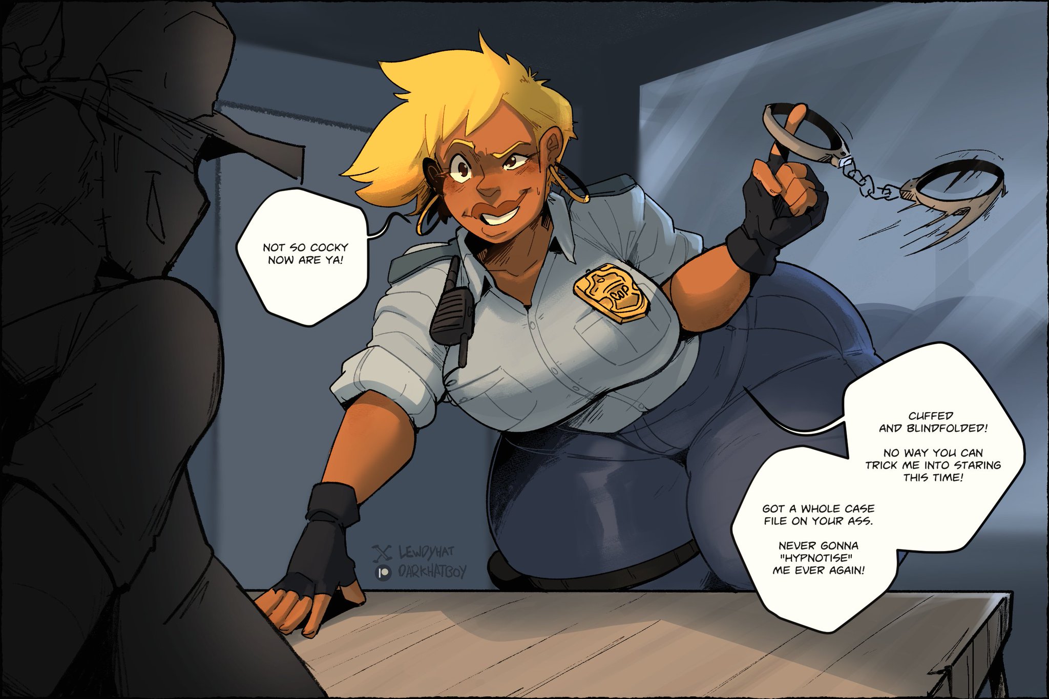 1girls, ass, big ass, big breasts, big thighs, blonde female, blonde hair, breasts, cop, curvaceous, curvy, curvy figure, dark skin, dark-skinned female, darkhatboy, digital media (artwork), female, hips, hourglass figure, huge ass, huge breasts, huge thighs, large ass, large breasts, large thighs, legs, mature, mature female, officer, police, police officer, policewoman, slim waist, thick, thick hips, thick legs, thick thighs, thighs, voluptuous, waist, wide hips, wide thighs