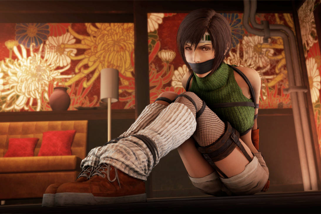 3d 3d_(artwork) abducted bondage bondage bondage bound female female_focus female_only final_fantasy final_fantasy_vii forced gag gagged kidnapped kidnapping punishment tape_gag yuffie_kisaragi